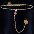 Heart Rhinestone Panty Body Jewelry Female