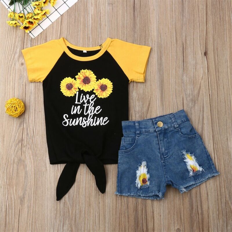 1 6Y Summer Baby Kids Girls Clothes Sets