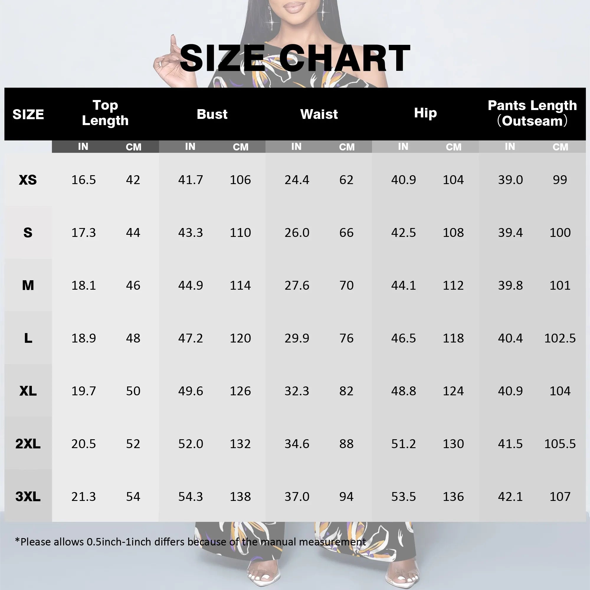 Elegant Women Two Piece Set Off Shoulder Top and Wide Leg Pants Abstract Floral Print Casual Outfit Standard Size