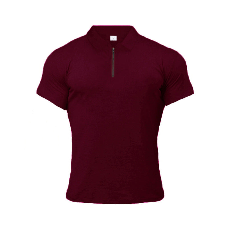 Lapels Short Sleeve Fitness T-shirt Sports Polo Shirts