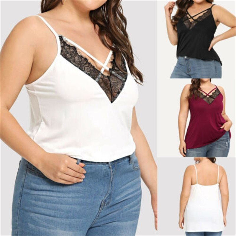 Women's lace stitching camisole
