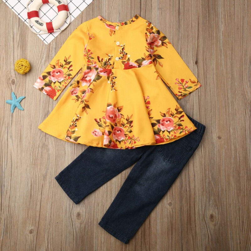 2PCS Toddler Kids Baby Girl Autumn Clothes Sets