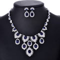 Jewelry Colorful Zircon Earrings Necklace Set Bridal Wedding Jewelry Accessories