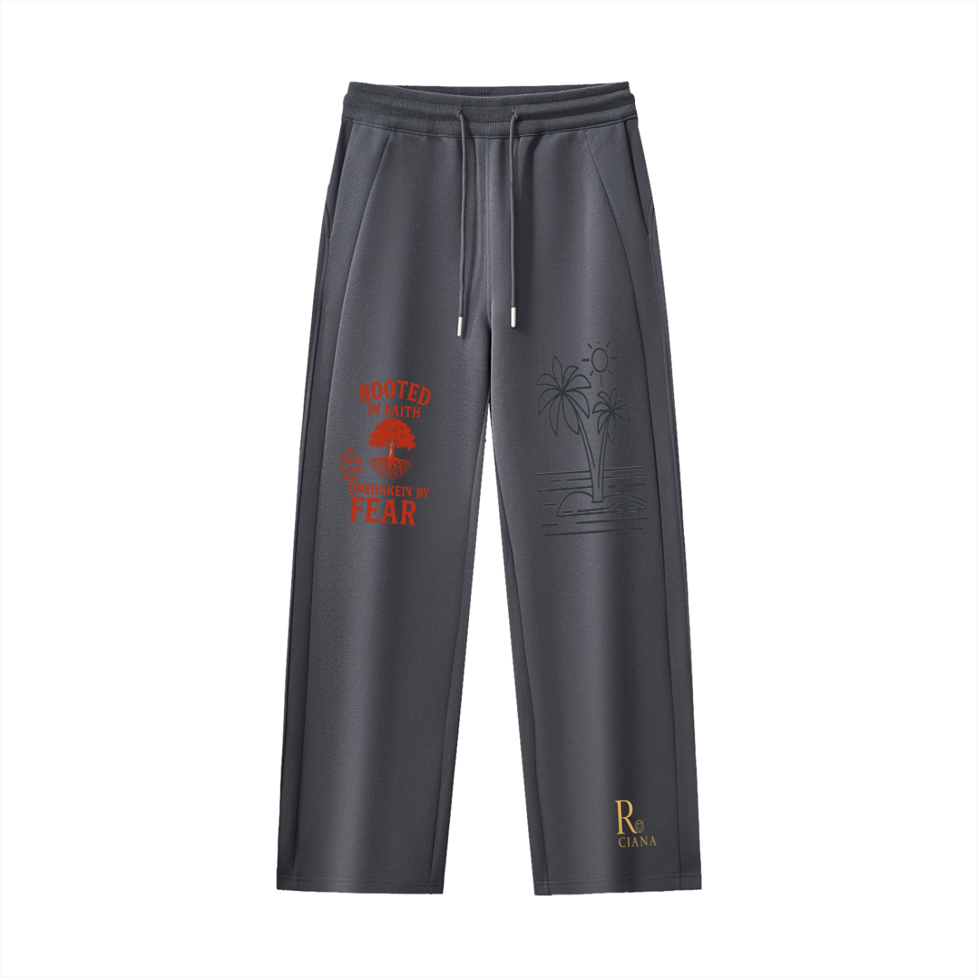 Essential Drawstring Straight-Leg Sweatpants rooted in Faith
