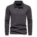 Fashion Lapel Long-sleeved Polo Shirt Men's Casual Solid Color Tops Clothing