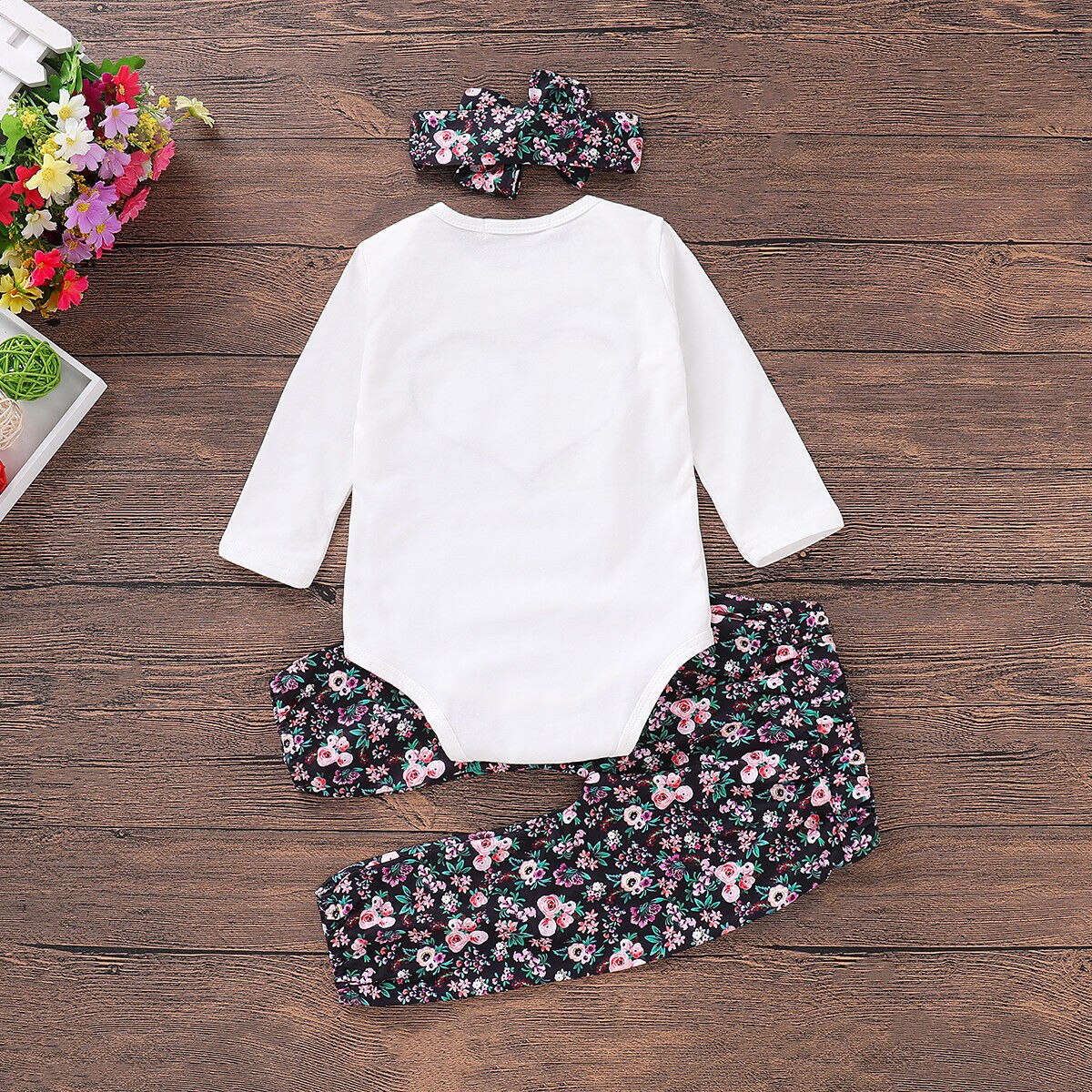 3PCS Autumn Winter Kids Baby Girls Clothes Sets