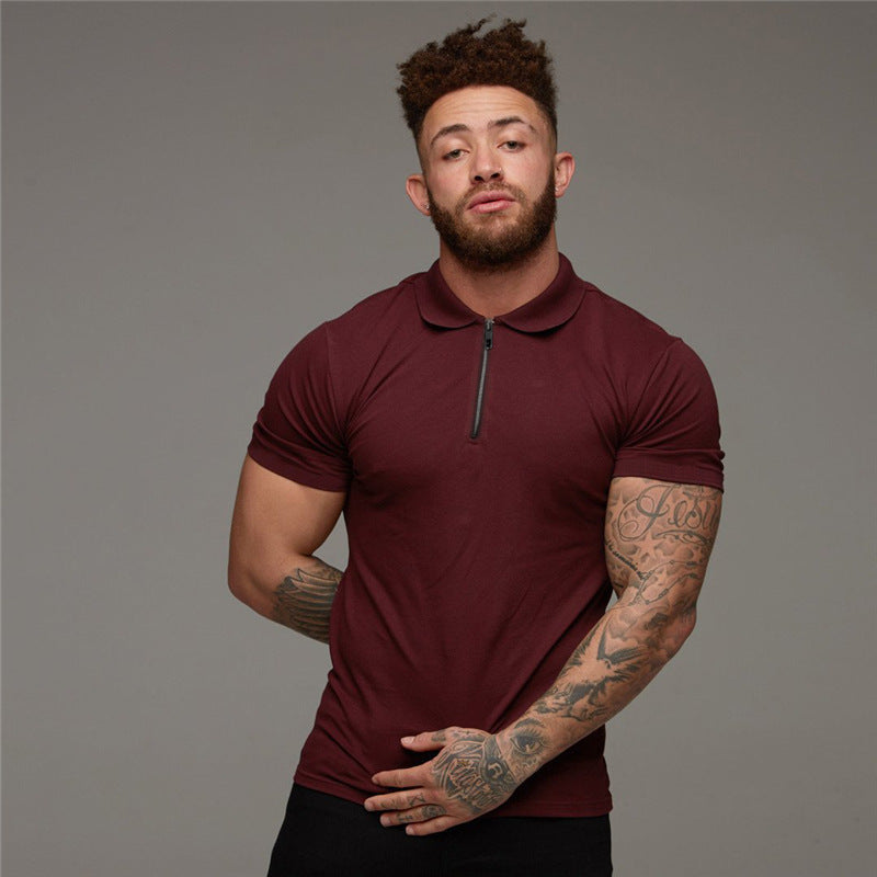 Lapels Short Sleeve Fitness T-shirt Sports Polo Shirts