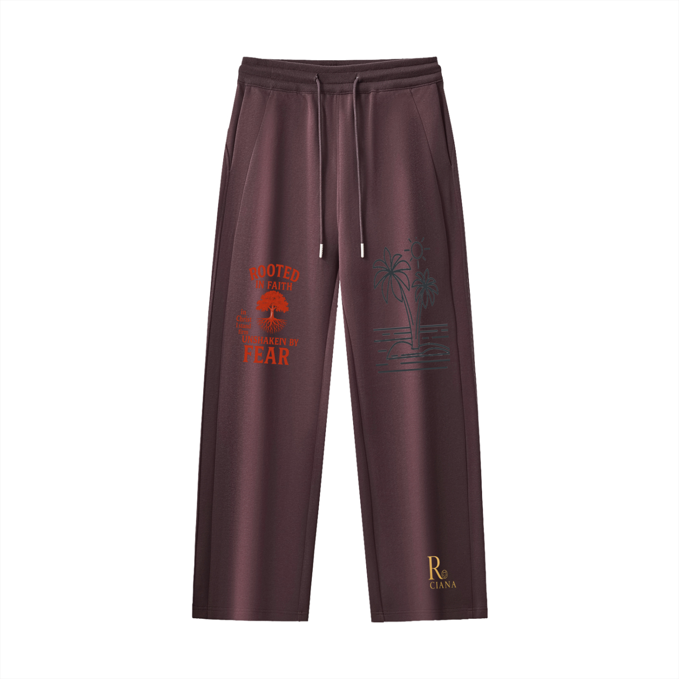 Essential Drawstring Straight-Leg Sweatpants rooted in Faith