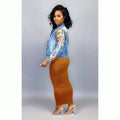 Women's Ripped Sequin Washed Denim Jacket
