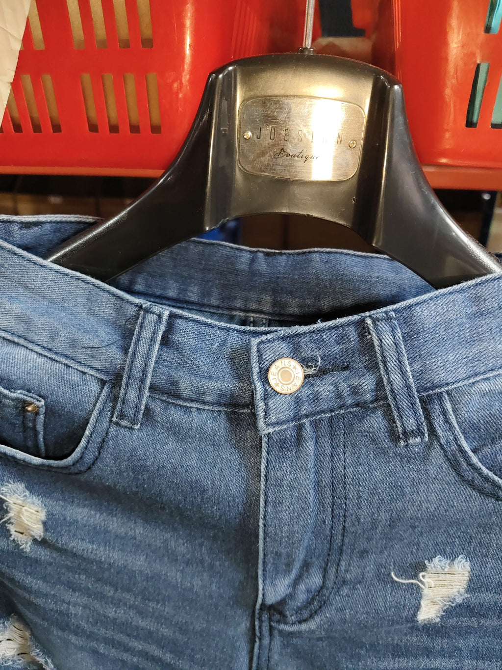 Ripped Denim Trousers Washed And Worn