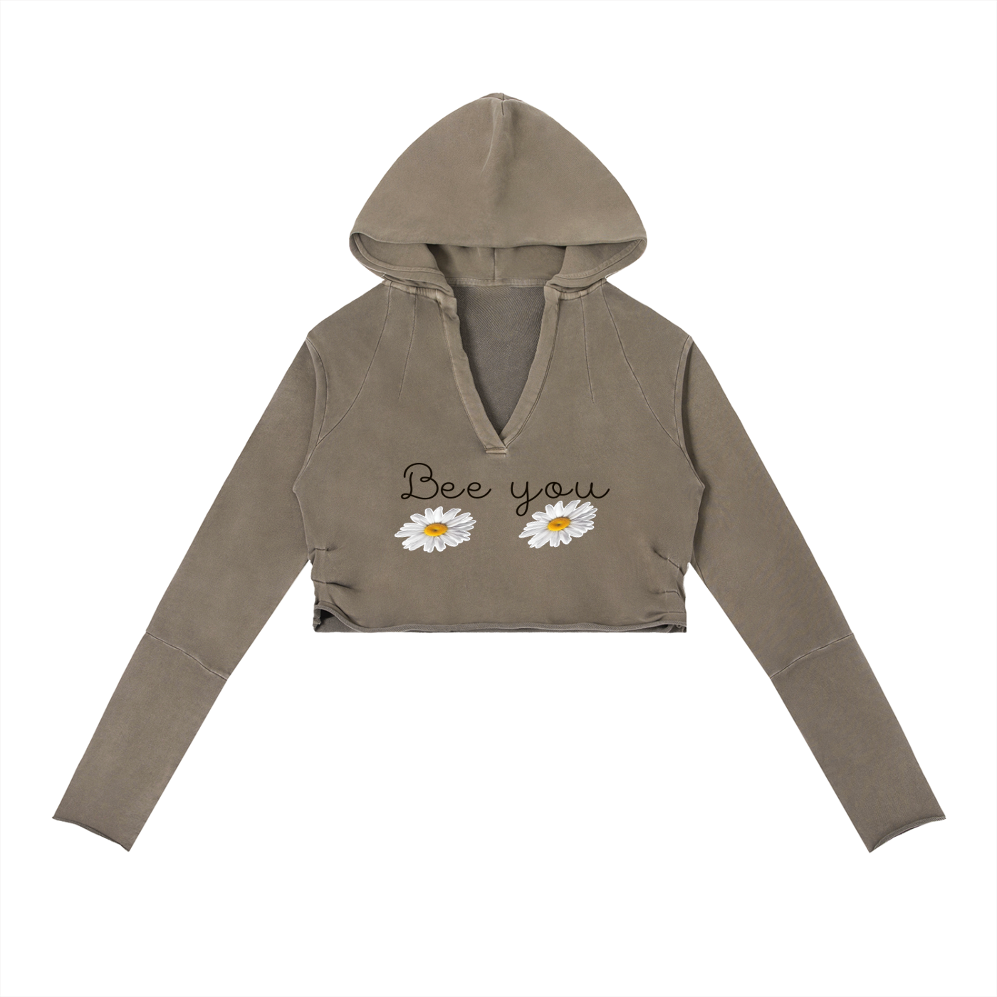 Vintage Washed Raw Edge Hoodie Bee you