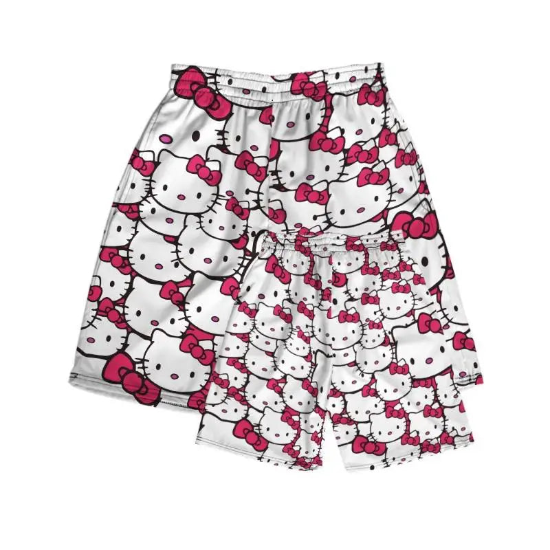 Sanrio Hello Kittys Kawaii Cute Cropped Pants Sports Loose Comfortable  Breathable Cartoon