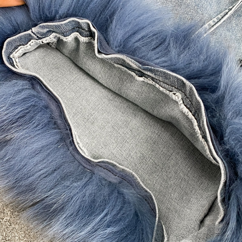 Vintage Temperament Washed Ground Old Denim Skirt