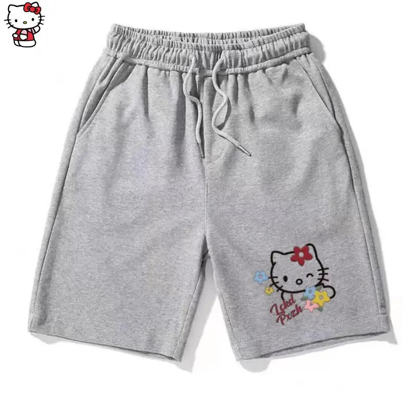 Sanrio Cute Shorts Hello Kittys Kawaii Beach Pants Sports Loose Casual Comfortable Breathable Cartoon High End Gifts