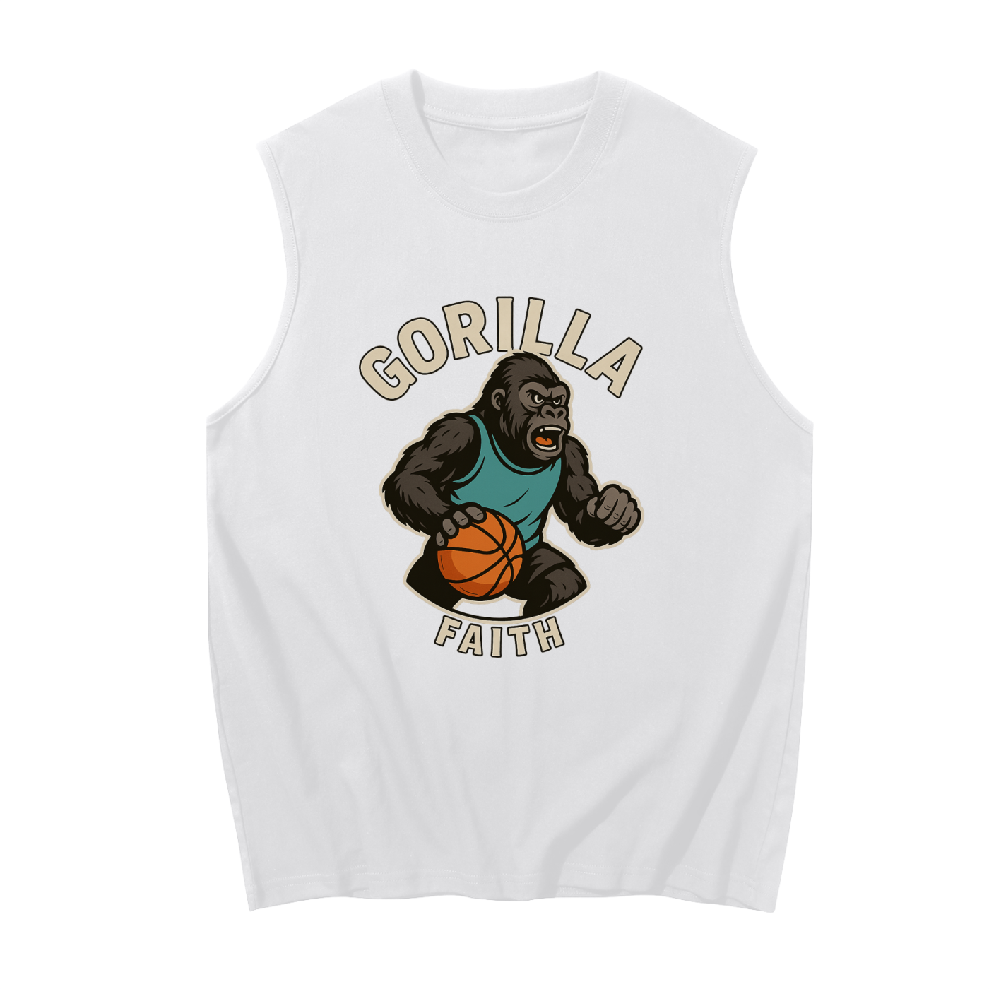 Men's Sleeveless Cotton Tank Top gorilla Faith