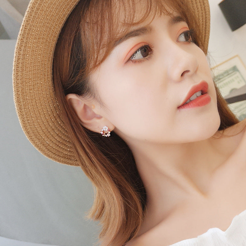 Flower ear clip garland earrings