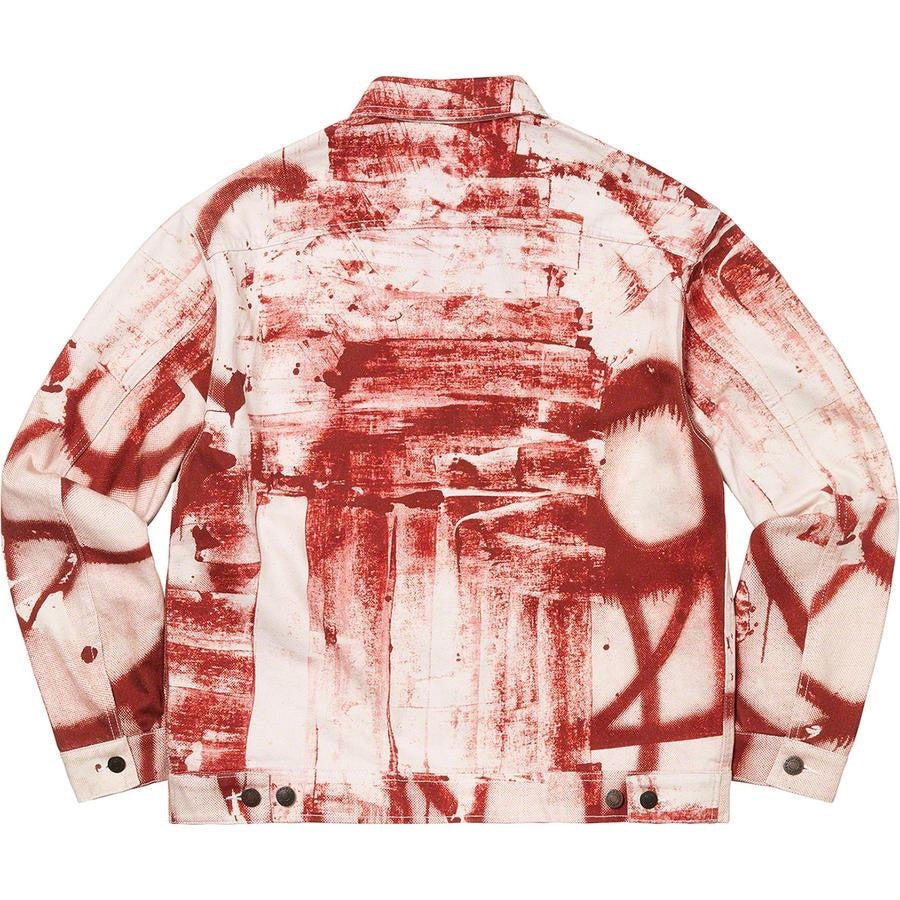 Red And Black Jacket Denim Graffiti Coat
