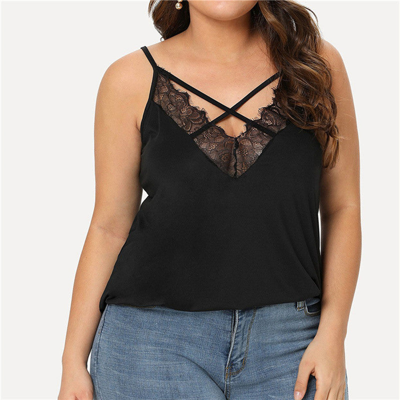 Women's lace stitching camisole