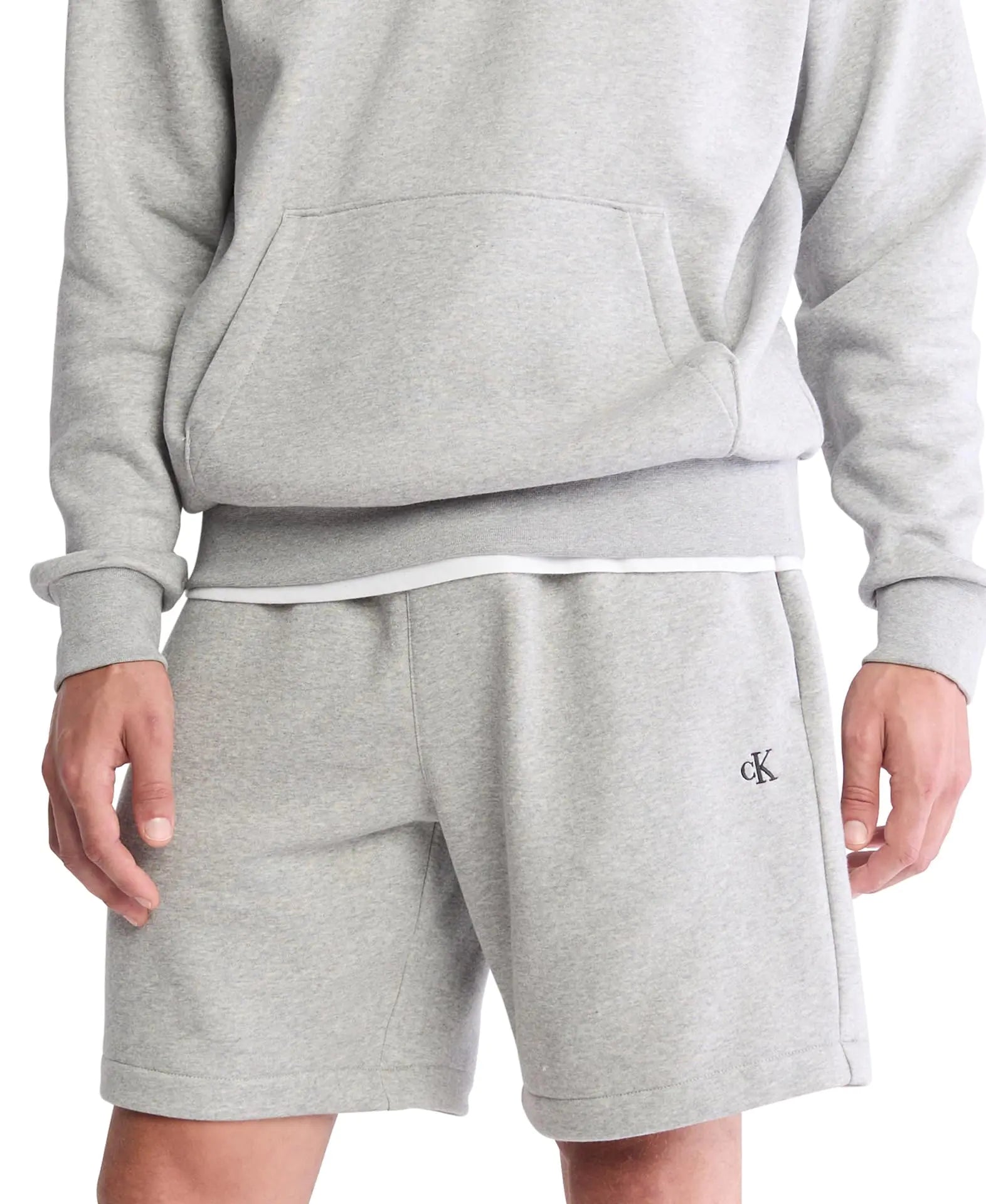 Calvin Klein Mens Monogram Logo Fleece Shorts
