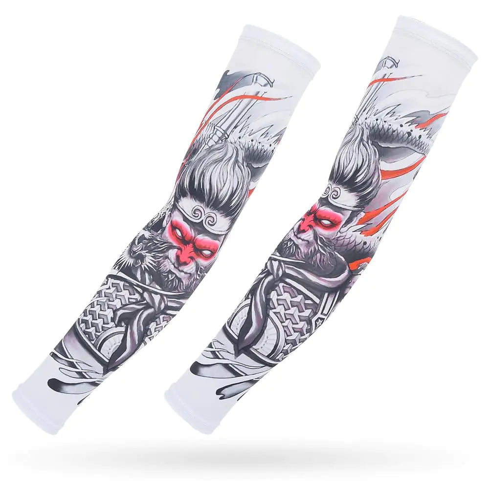 M-YOUNG UV Sun Sleeves for Men & Women Compression Cooling Arm Sleeve with UPF 50 Protection GolfUnique Tattoo Sleeve Gift (Wukong)