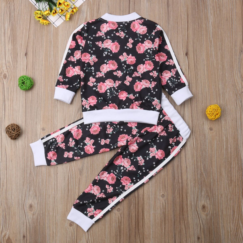 Kids Little Girls Floral Clothes Sets Toddler Baby