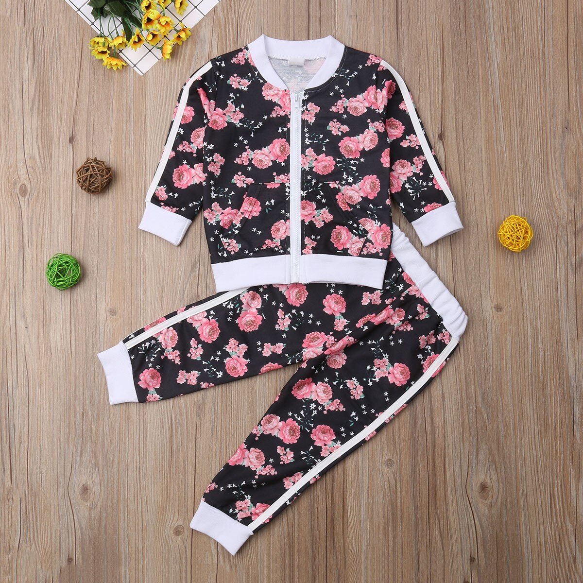 Kids Little Girls Floral Clothes Sets Toddler Baby
