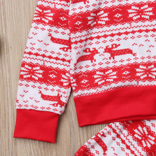 Kids Xmas Hooded Clothes Sets Infant Baby Boy Girl