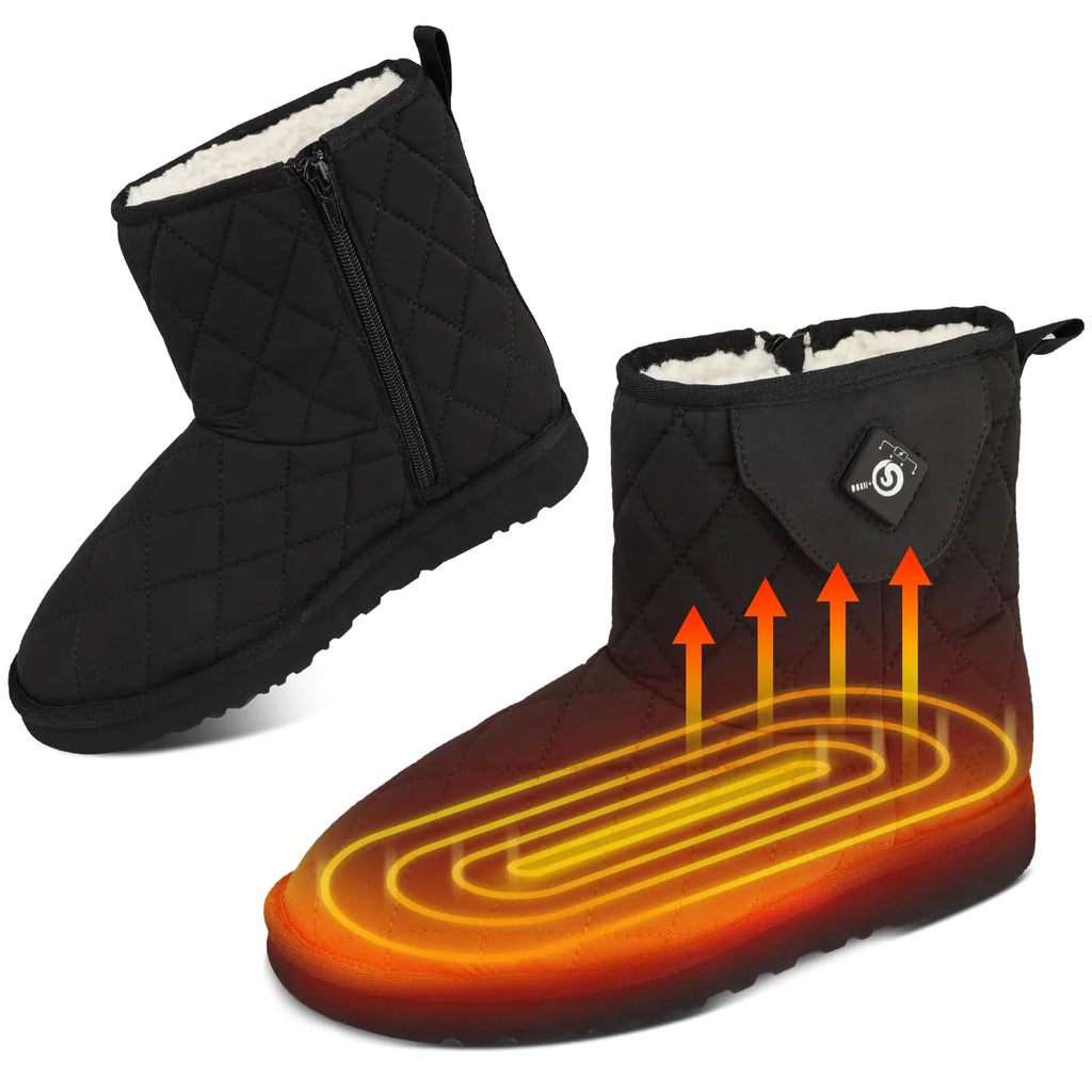 SAVIOR HEAT Heated Boots for Women Heated Foot Warmer for Feet with Toe Warmers Rechargeable Heated Shoes Winter Snow Boots