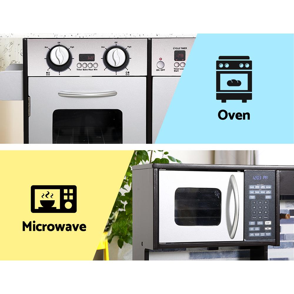 Keezi Kids Kitchen Play Set Wooden Pretend Toys Cooking Children Oven