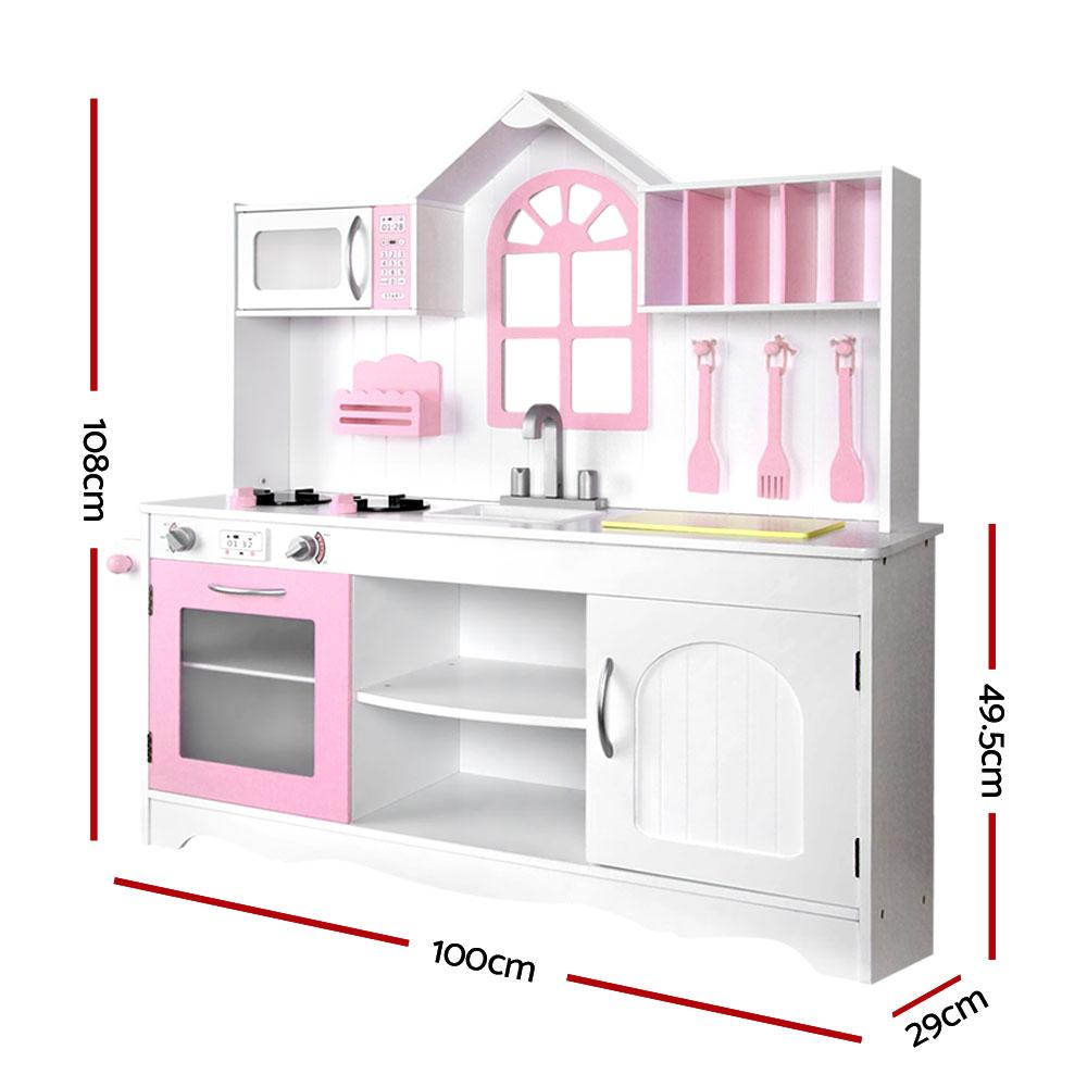 Keezi Kids Kitchen Play Set Wooden Pretend Toys Cooking Children