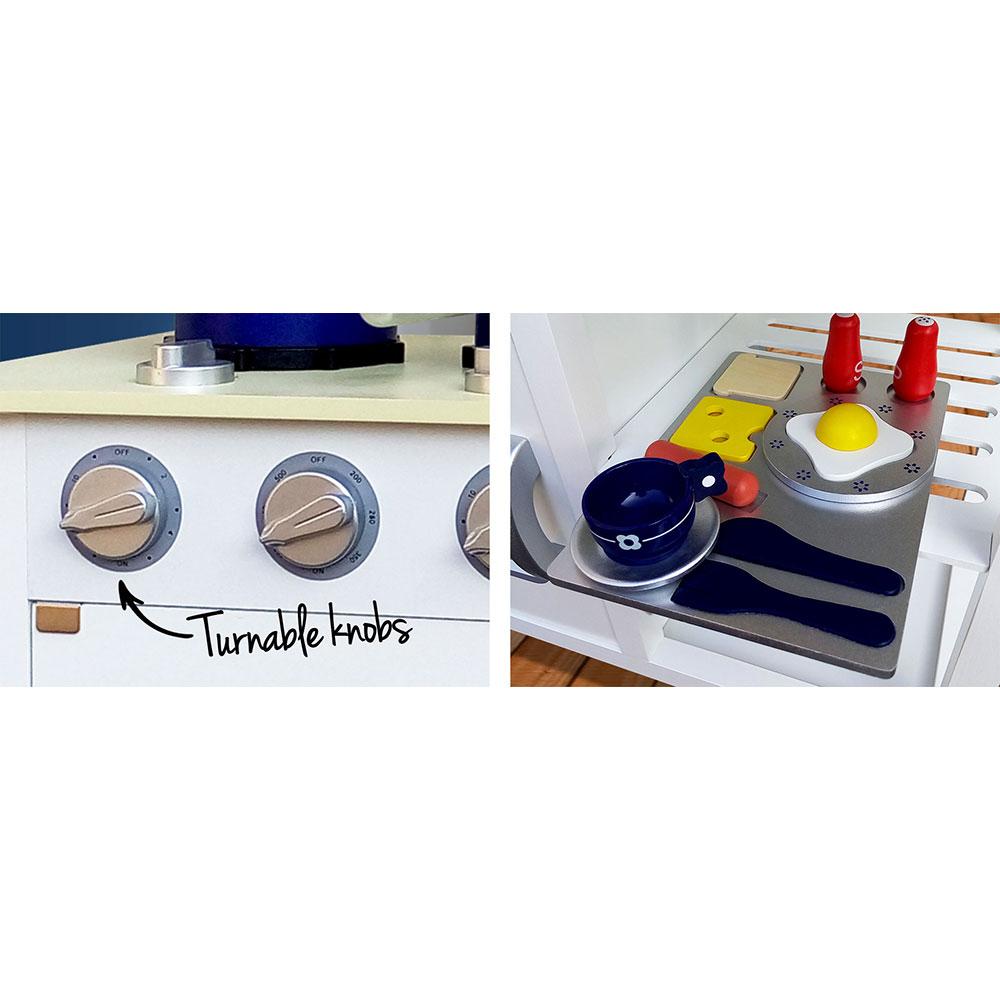 Keezi Kids Kitchen Play Set Wooden Pretend Toys Cooking Children