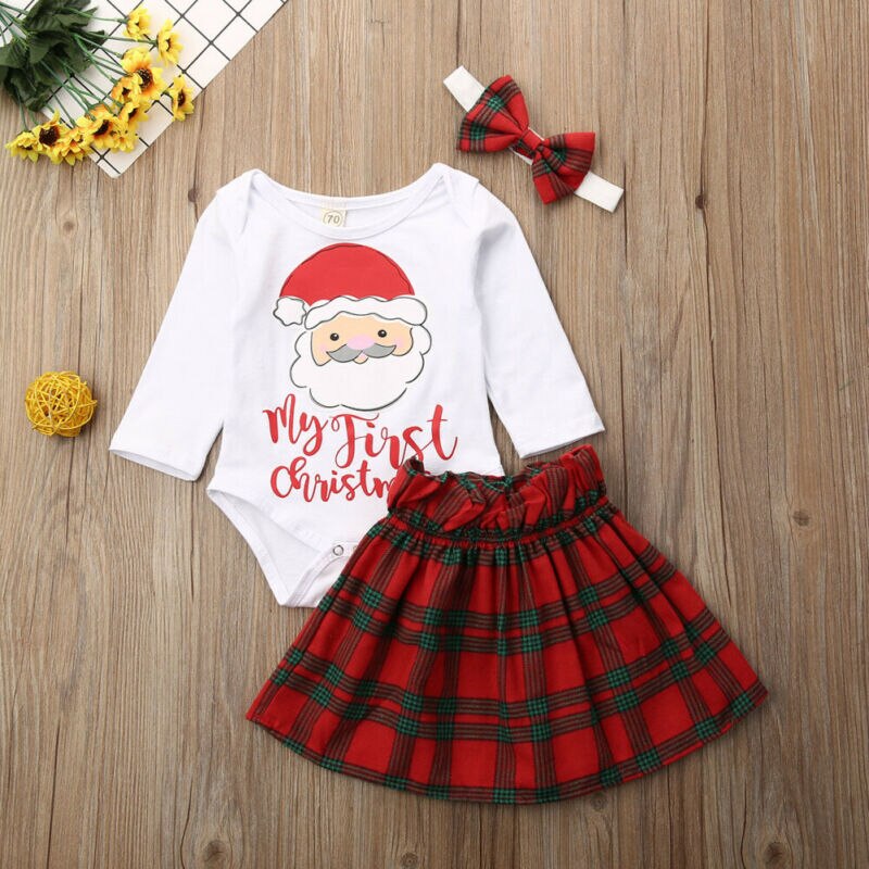 Pudcoco Autumn Christmas kids Baby Girl Clothes