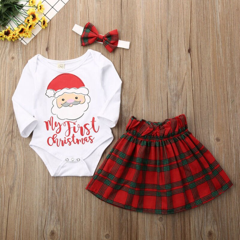 Pudcoco Autumn Christmas kids Baby Girl Clothes