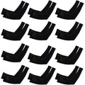 PODALOA 12Pairs UV Sun Protection Arm Sleeves For Men Women Cooling Sports Sleeve Basketball Shooter Sleeves Tattoo Cover Up UPF50+ (Black)