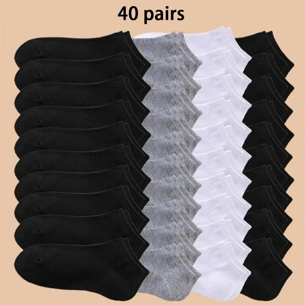 4/5/10/20/40 Pairs of Solid Color Socks, Soft and Lightweight Ankle