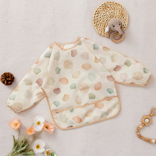 1 Pc Waterproof Baby Bibs Cute Infant Eating Child Drawing Long Sleeve