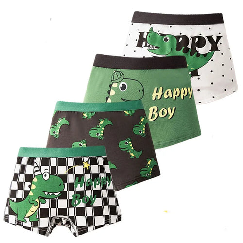 Multipack Dinosaur Pattern Athflow Style Boys Boxer Briefs Cotton Kids