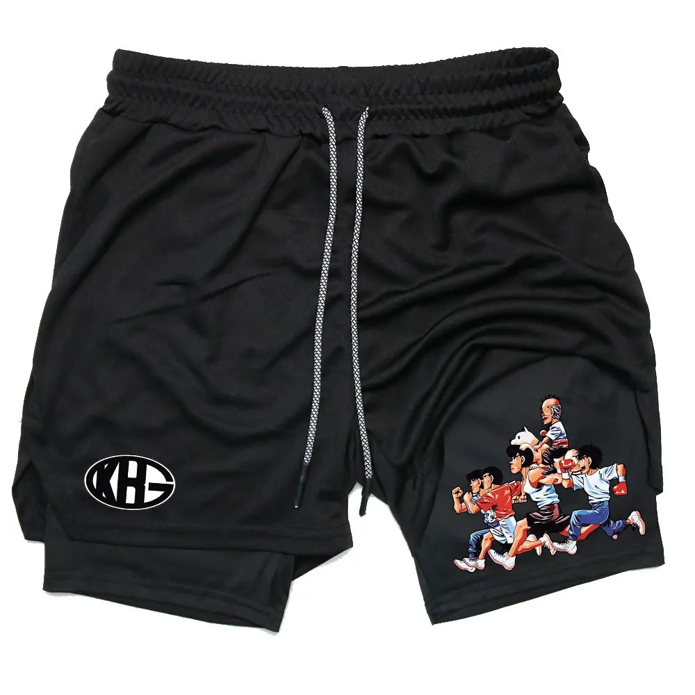 Anime IPPO Compreesion Shorts for Men Gym Workout Running Athletic 2