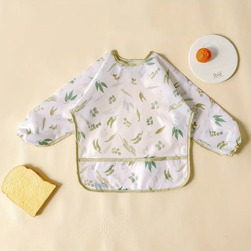 1 Pc Waterproof Baby Bibs Cute Infant Eating Child Drawing Long Sleeve