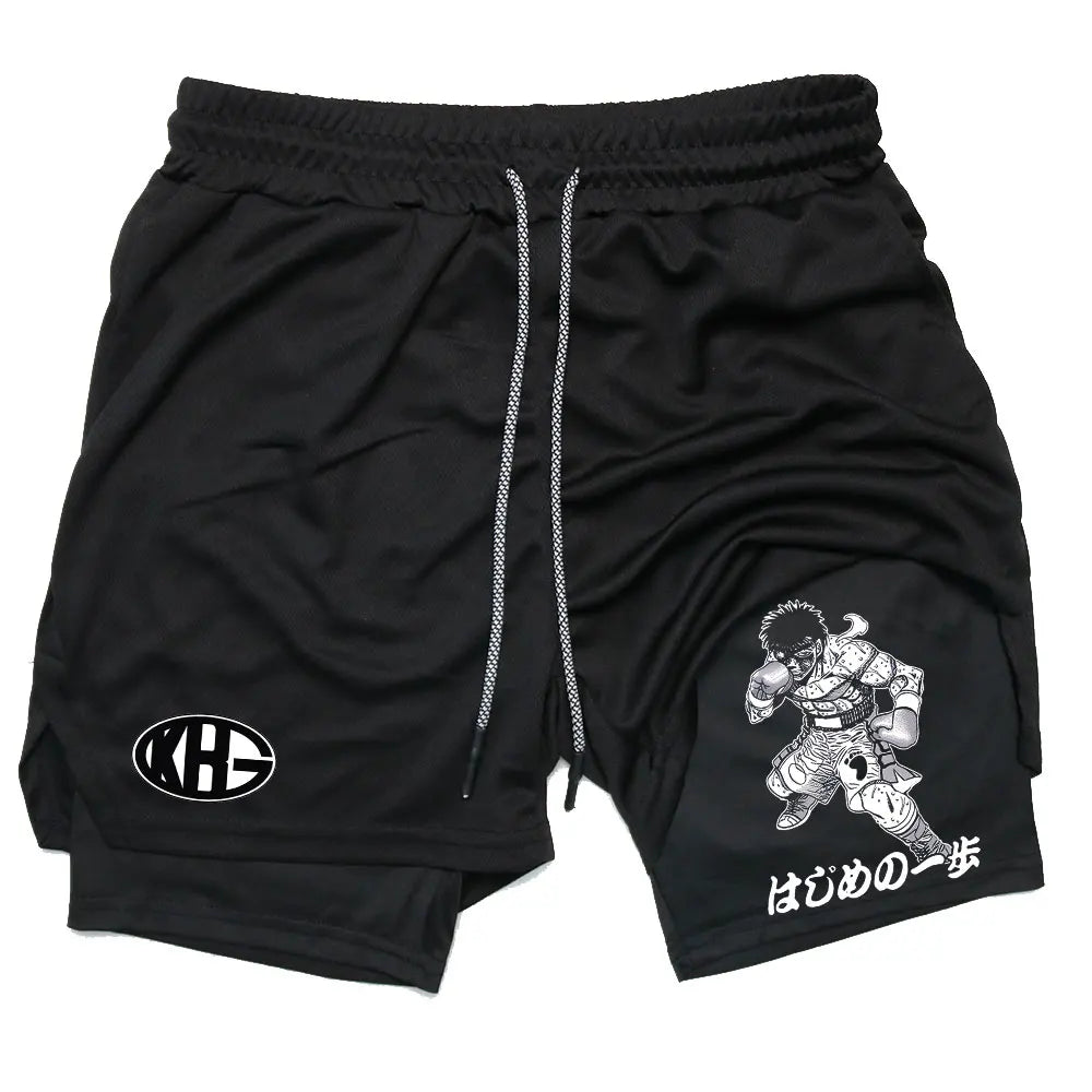 Anime IPPO Compreesion Shorts for Men Gym Workout Running Athletic 2