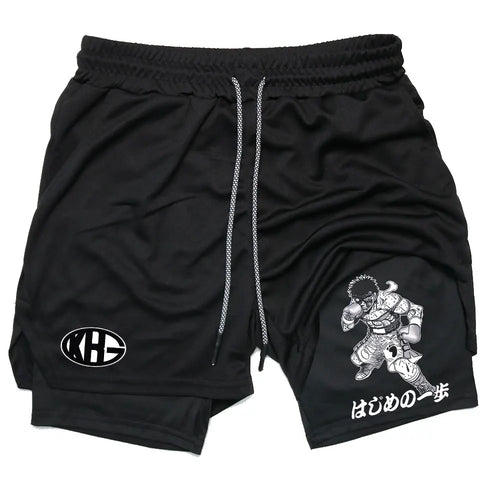 Anime IPPO Compreesion Shorts for Men Gym Workout Running Athletic 2