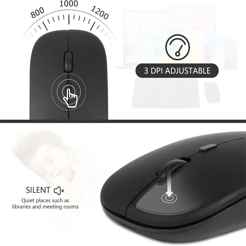Wireless Mouse Bluetooth-Compatible Gaming Mouse (Dual Mode:BT+2.4Ghz)