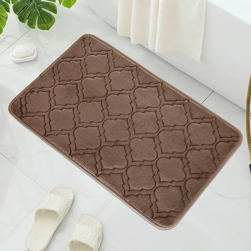 Striped Bath Mat,absorbent Quick-drying Kitchen Carpet,anti-skid