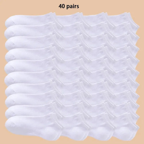 4/5/10/20/40 Pairs of Solid Color Socks, Soft and Lightweight Ankle