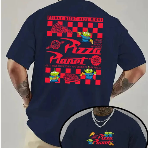 MINISO Mens Disney Toy Story Aliens Pattern T-Shirt Daily Leisure and