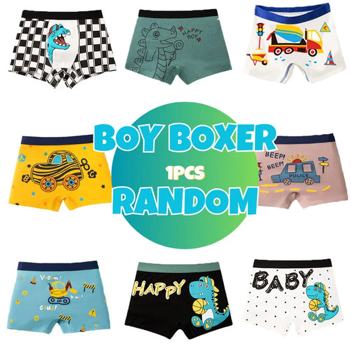 Multipack Dinosaur Pattern Athflow Style Boys Boxer Briefs Cotton Kids