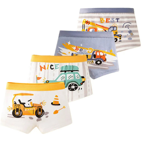 4 Pcs/Lot Children Panties Cotton Underwear For Boys 3-14 Years