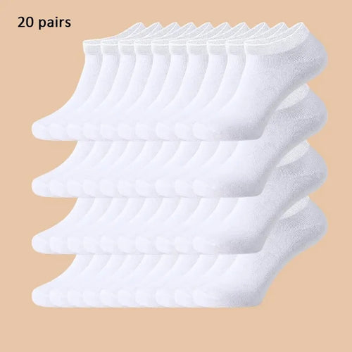 4/5/10/20/40 Pairs of Solid Color Socks, Soft and Lightweight Ankle