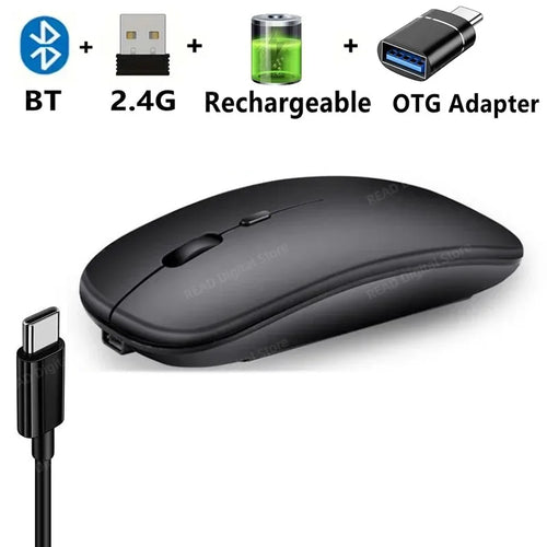 Wireless Mouse Bluetooth-Compatible Gaming Mouse (Dual Mode:BT+2.4Ghz)