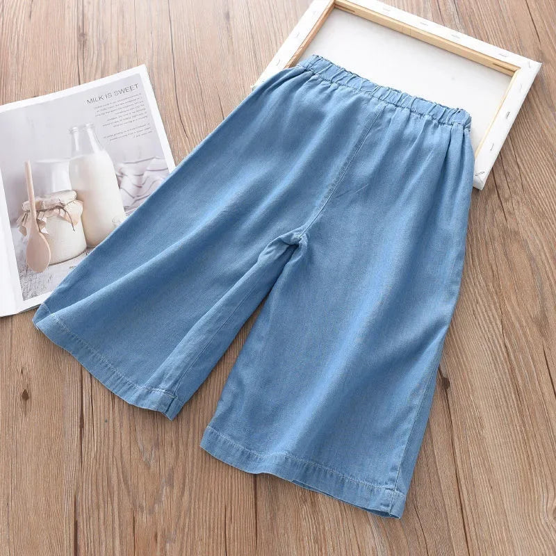 Children Wide Leg Pants Casual Thin Chiffon